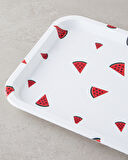 English Home Watermellies Plastik Tepsi 31x21 Cm Beyaz - Kırmızı