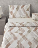 English Home Modern Argyle Pamuklu Ranforce Tek Kişilik Nevresim Takımı 160x220 cm Bej