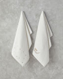 English Home Moonstar Pamuklu Nakışlı Yüz Havlusu 50x80 cm Ekru