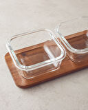 Artistry Akasya-Cam 3 Parça Sunumluk 36x11x6 Cm Kahve