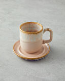 English Home Alicent Seramik 4 Parça 2 Kişilik Double Kahve Fincan Takımı 150 ml Pudra
