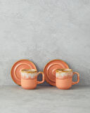English Home Alicent Seramik 4 Parça 2 Kişilik Double Kahve Fincan Takımı 150 ml Açık Turuncu