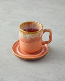 English Home Alicent Seramik 4 Parça 2 Kişilik Double Kahve Fincan Takımı 150 ml Açık Turuncu