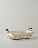 Woven Metal Ekmek Sepeti 30x23x8,5 Cm Krem