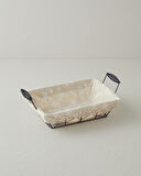 Woven Metal Ekmek Sepeti 26x19x7,5 Cm Krem
