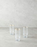 English Home Mirage Cam 3'lü Bardak 315 Ml Şeffaf-Gold