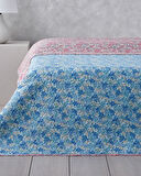 Floral Twilight Çift Kişilik Çok Amaçlı Örtü 200x220 cm Mavi