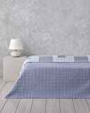 Urban Patchwork Tek Kişilik Çok Amaçlı Örtü 160x220 cm Lacivert