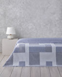 Urban Patchwork Çift Kişilik Çok Amaçlı Örtü 200x220 cm Lacivert