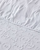 Dainty Bloom Kesmeli Tek Kişilik Yatak Örtüsü Takımı 160x220 cm Beyaz