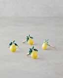 Summer Lemon Metal 4'lü Peçete Halkası 4 cm Gold