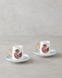 Selene Porselen 4 Parça 2 Kişilik Kahve Fincan Takımı 80 ml Mavi