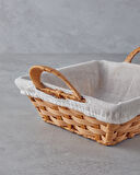 English Home Pastoral Plastik Rattan Ekmek Sepeti 30x23x11,5 Cm Bej