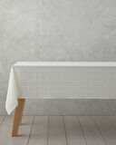 English Home Strides Pamuk Masa Örtüsü 140x200 cm Krem