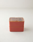 English Home Mezaluna Time Plastik 2 Katlı Lunch Box 1 L- 1 L Turuncu