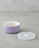 Oliver New Bone China 3'lü Saklama Kabı 300 ml-600 ml-800 ml Lila-Lacivert-Krem