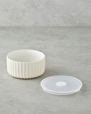 Elvira New Bone China 3'lü Saklama Kabı 300 ml-600 ml-800 ml Krem