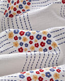 Daisy Plaid Baskılı Pamuklu King Size Pike 240x220 cm Mavi