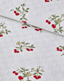Cherry Blossom Baskılı Pamuklu Tek Kişilik Pike 150x220 cm Kırmızı