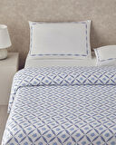 Sea Shell Baskılı Çift Kişilik Pike Takımı 200x220 cm Mavi