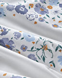 Floret Line Pamuk Tek Kişilik Nevresim Takımı 160x220 cm Mavi