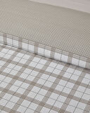 Chic Check Kolay Ütülenir Çift Kişilik Nevresim Takımı 200x220 cm Bej