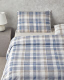 Fresh Tartan Kolay Ütülenir Tek Kişilik Nevresim Takımı 160x220 cm Mavi