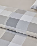 Bold Pattern Kolay Ütülenir Tek Kişilik Nevresim Takımı 160x220 cm Taş Rengi