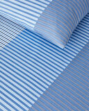 Modern Strip Kolay Ütülenir Çift Kişilik Nevresim Takımı 200x220 cm Mavi