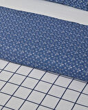 Border Check Kolay Ütülenir Çift Kişilik Nevresim Takımı 200x220 cm Mavi