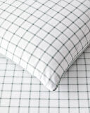 Simple Checks Kolay Ütülenir Çift Kişilik Nevresim Takımı 200x220 cm Seledon
