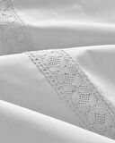 Lace Elegance Kopanakili Perkal Tek Kişilik Nevresim Takımı 160x220 cm Beyaz