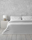 Dainty Bird Pamuk Saten Çift Kişilik Nevresim Takımı 200x220 cm Gümüş