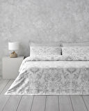 Dainty Bird Pamuk Saten King Size Nevresim Takımı 240x220 cm Gümüş