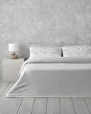 Dainty Bird Pamuk Saten King Size Nevresim Takımı 240x220 cm Gümüş