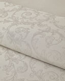 Royal Scroll Jakarlı Pamuk Saten Çift Kişilik Nevresim Takımı 200x220 cm Taş Rengi