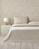 Royal Scroll Jakarlı Pamuk Saten King Size Nevresim Takımı 240x220 cm Taş Rengi