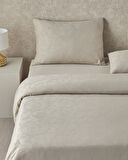 Royal Scroll Jakarlı Pamuk Saten King Size Nevresim Takımı 240x220 cm Taş Rengi