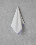 Petite Checked Pamuklu Kroşeli Yüz Havlusu 50x80 cm Ekru - Lila