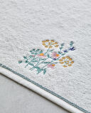 Posy Flowers Pamuklu Nakışlı Yüz Havlusu 50x80 cm Ekru