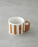 Earthline New Bone China Kupa 380 ml Beyaz-Kahverengi