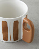 Earthline New Bone China Kupa 380 ml Beyaz-Kahverengi