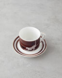 Feline New Bone China 4 Parça 2 Kişilik Çay Fincanı Takımı 230 ml Kahverengi