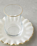 Lustre Cam 8 Parça 4 Kişilik Çay Seti 170 ml Krem-Gold