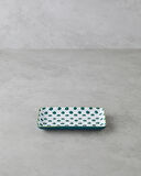 Plantopia Porselen Kayık Tabak 17x10 cm Beyaz - Yeşil