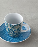 Ember Porselen 4 Parça 2 Kişilik Kahve Fincan Takımı 80 ml Turkuaz