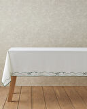 Ribbon Joy Polyester Masa Örtüsü 150x200 cm Yeşil-Beyaz