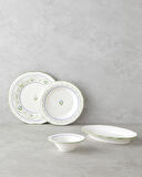 Lavender Porselen Kahvaltı Takımı 12 Parça 6 Kişilik Yeşil-Mavi