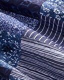 Bleublanc Patch Çift Kişilik Çok Amaçlı Örtü 200x220 cm Mavi