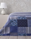 Bleublanc Patch King Size Çok Amaçlı Örtü 240x220 cm Mavi